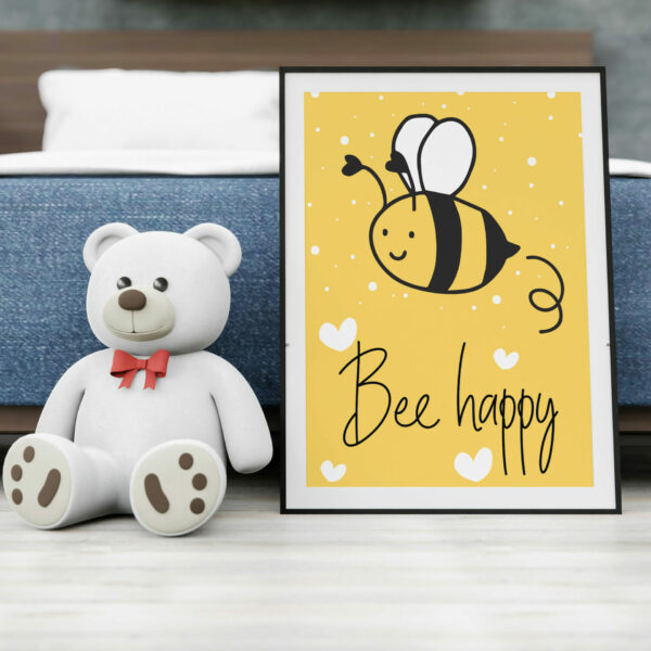 Bee happy motivational, positivity print – Prints With Personality
