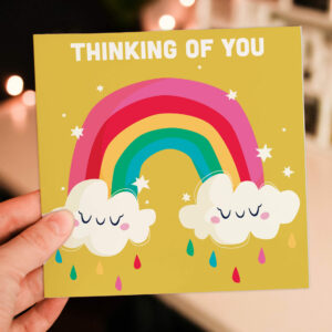 Thinking of you, bereavement, sad times, get well, recovery rainbow card (Size A6/A5/A4/Square 6x6")