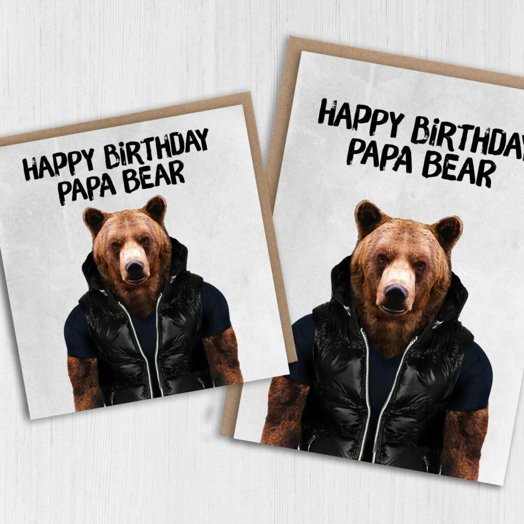 Bear birthday card: Happy Birthday Papa Bear (Animalyser) – Prints With
