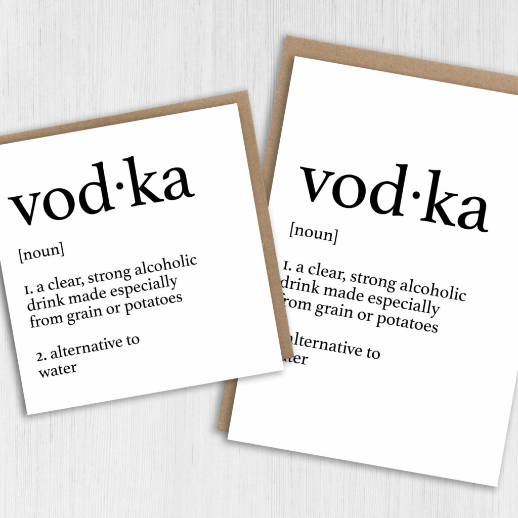 Birthday card Dictionary definition of vodka Prints With Personality