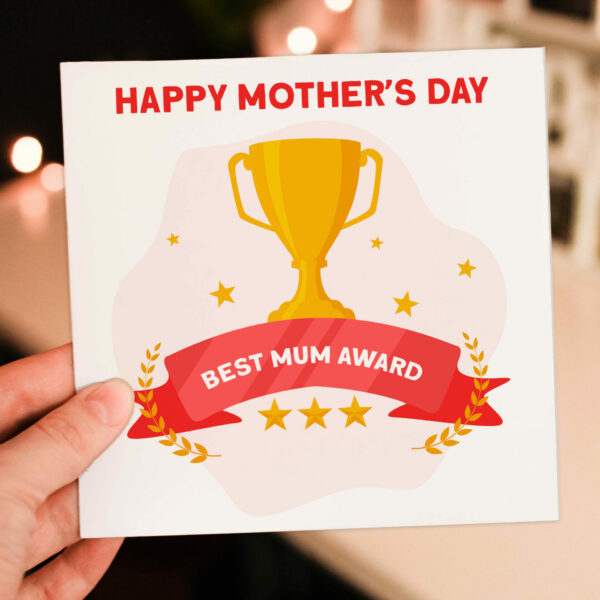 Mother's Day card for mum, mom, mam, mother: Best mum, mom award (Size A6/A5/A4/Square 6x6")