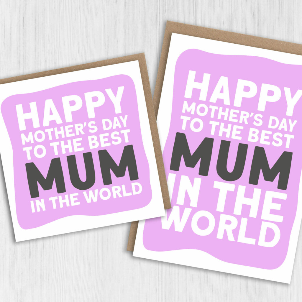 Mothers Day Card Best Mum Mom In The World Prints With Personality