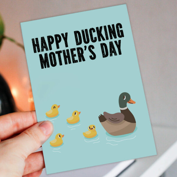 Happy Ducking Mother's Day funny duck autocorrect Mother's Day card for mum, mom, mam, mother from son, daughter (Size A6/A5/A4/Square 6x6")