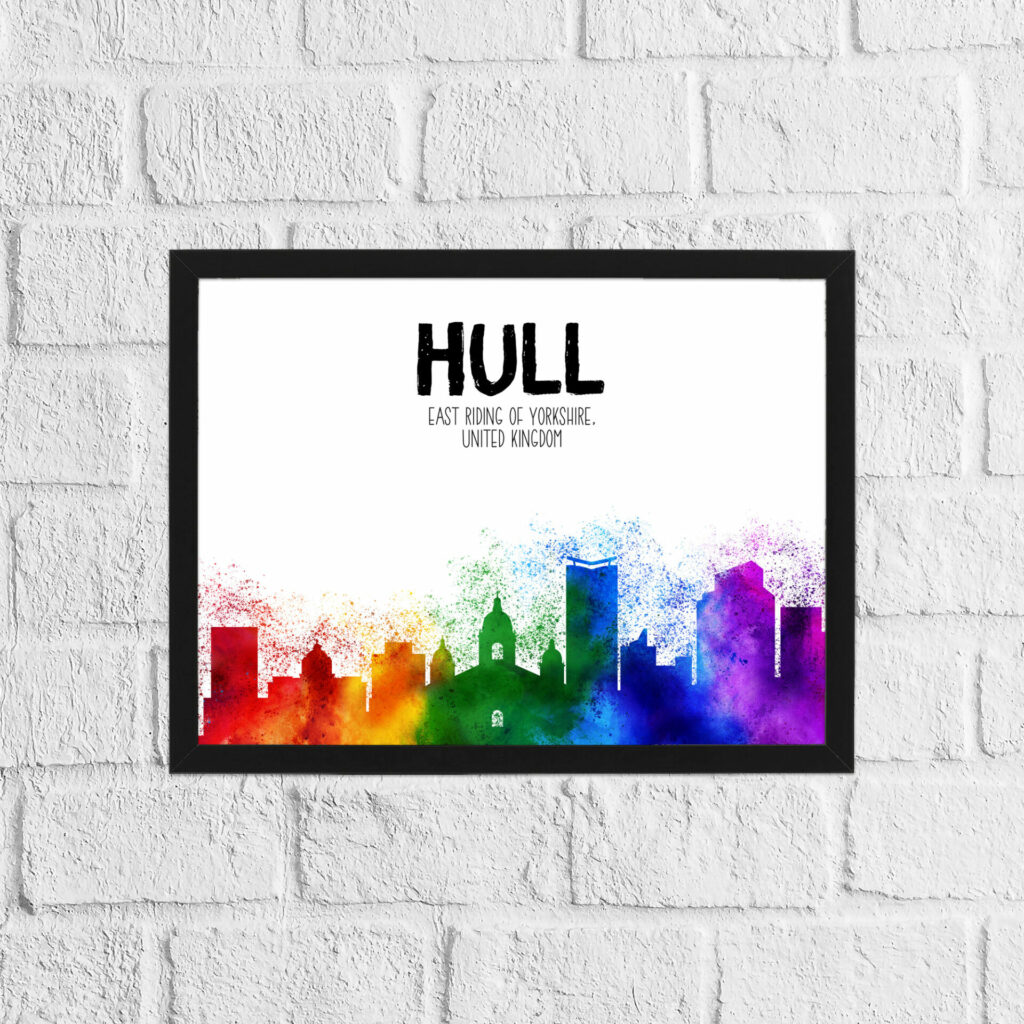 Hull rainbow skyline print Prints With Personality
