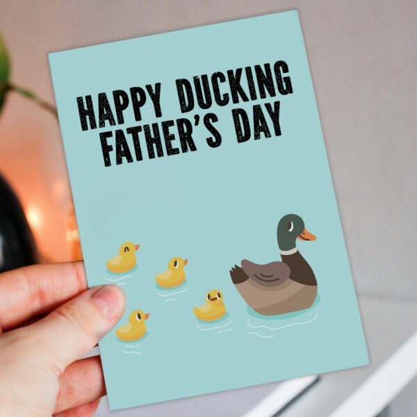 Happy Ducking Father’s Day funny duck autocorrect Father’s Day card for dad, daddy, father from son, daughter (Size A6/A5/A4/Square 6x6")