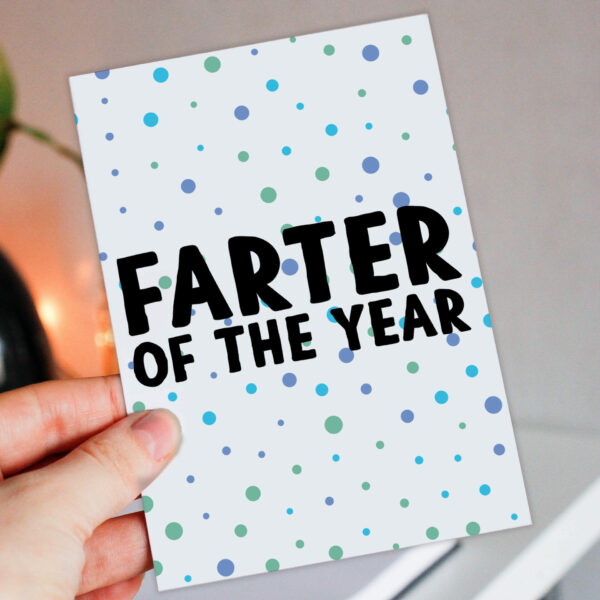 Farter of the year funny, rude, farting, fart Father’s Day card for dad, daddy, father from son, daughter, kids (Size A6/A5/A4/Square 6x6")