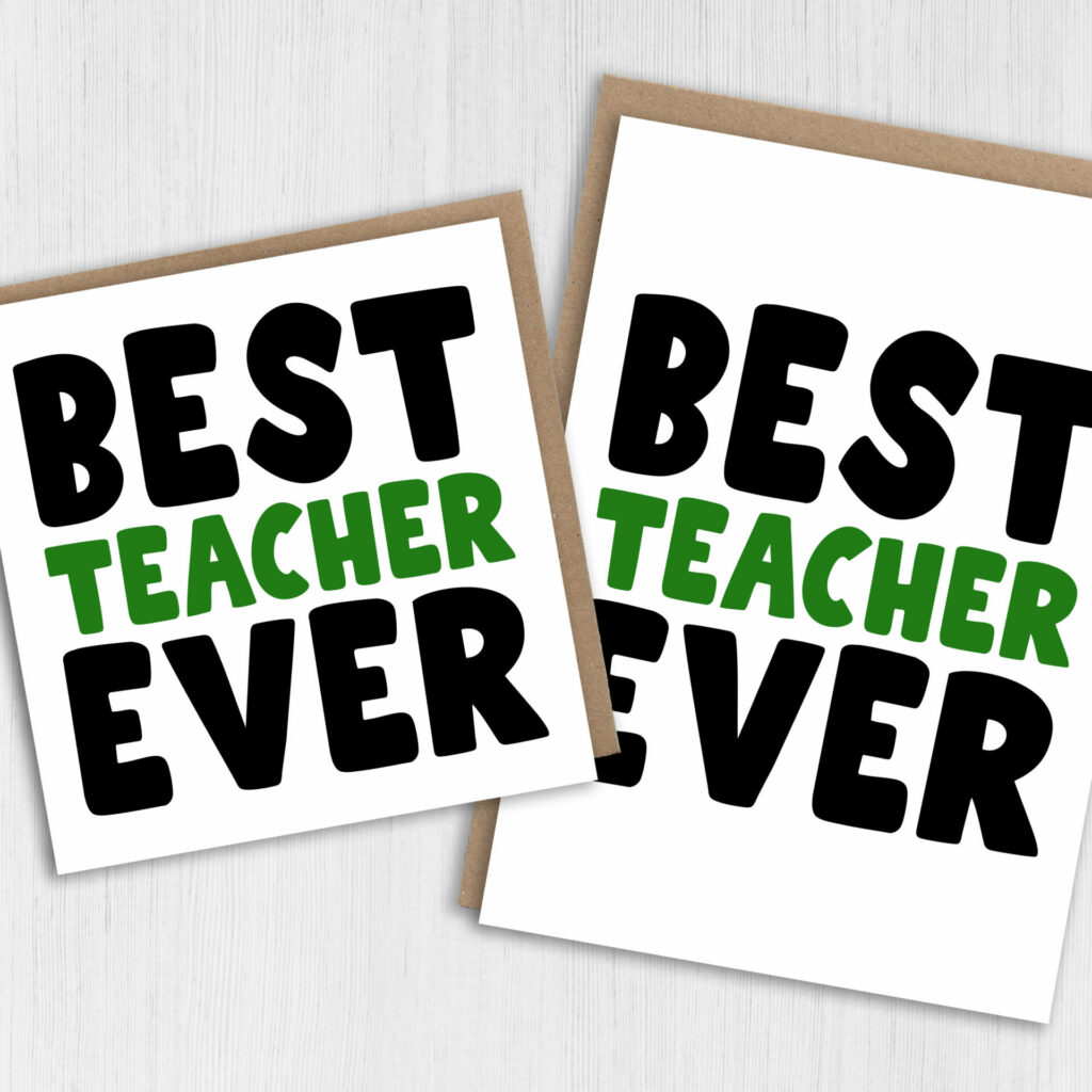 Thank you card: Best teacher ever – Prints With Personality