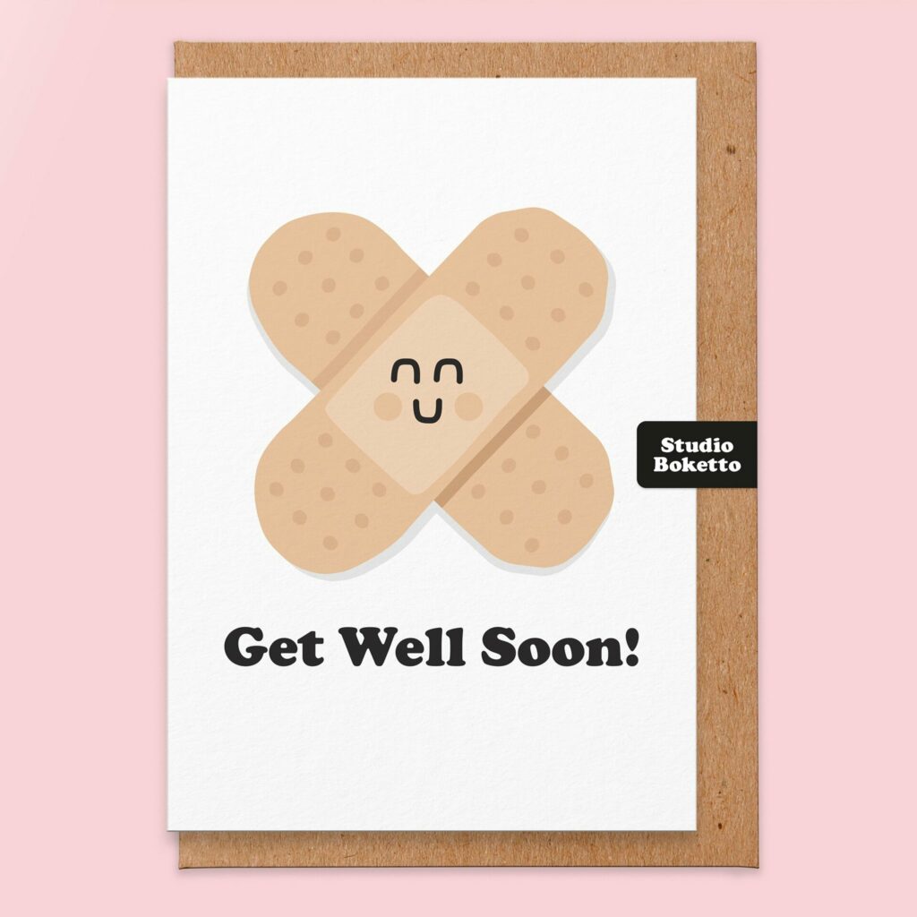 Get well card: Sticky plasters – Prints With Personality