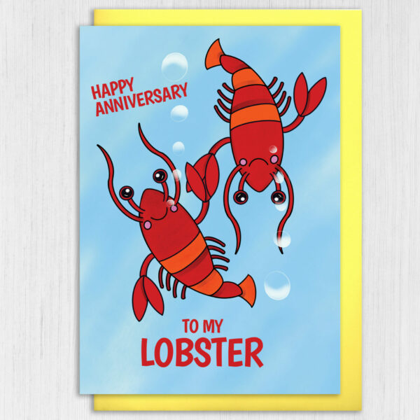 To my lobster funny, cute lobster cheesy anniversary card for wife, husband, girlfriend, boyfriend, partner (Size A6/A5/A4/Square 6x6")