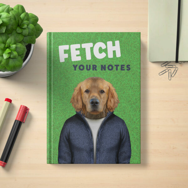 Fetch your notes retriever hardcover notebook (Animalyser)