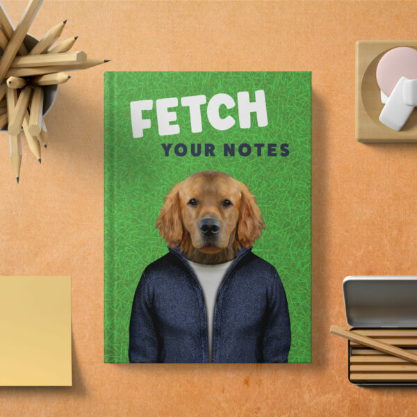 Fetch your notes retriever hardcover notebook (Animalyser)