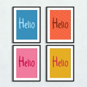 Hello hallway wall print