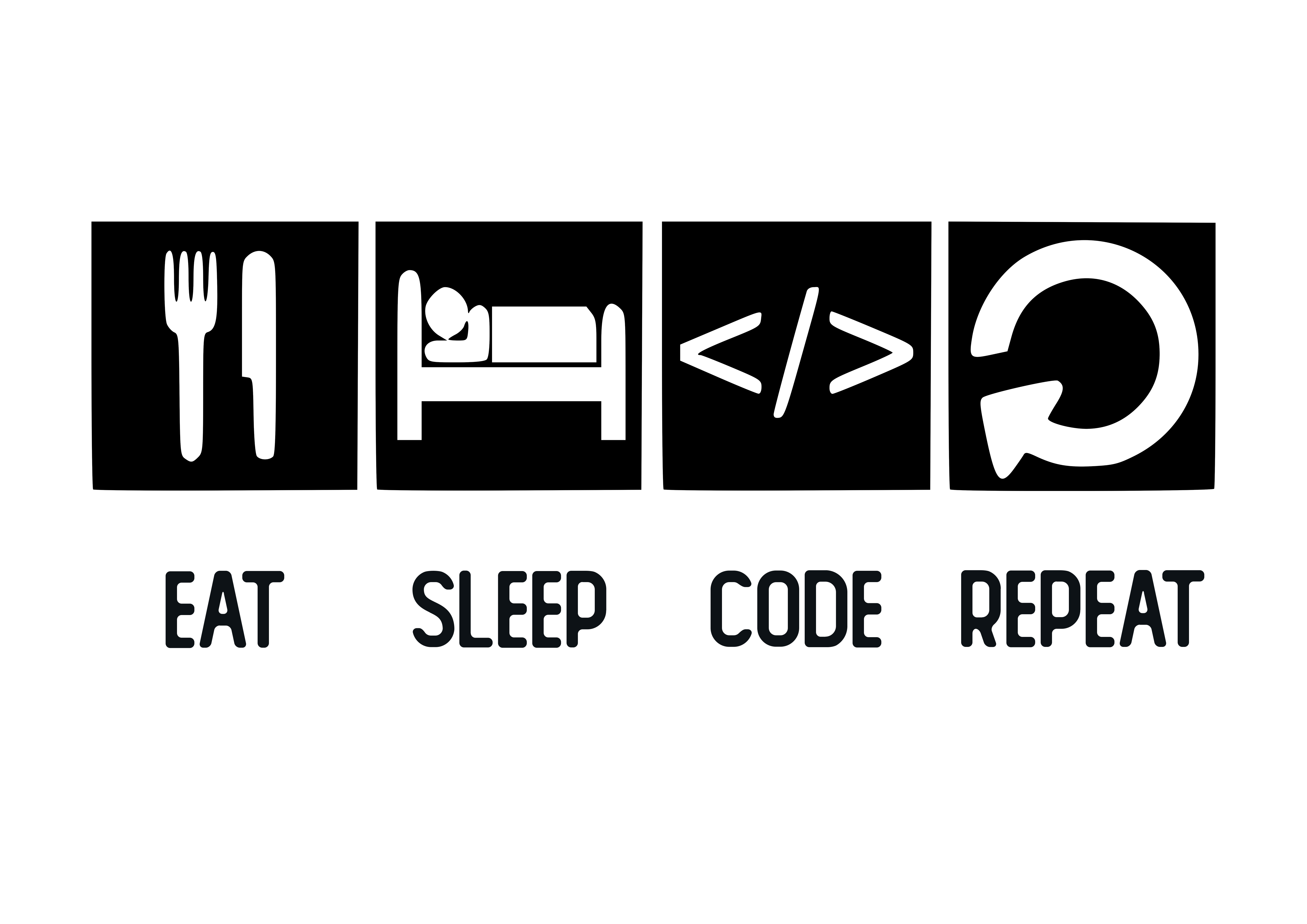 HD wallpaper: eat, sleep, code, and repeat logos, Eat Sleep Code